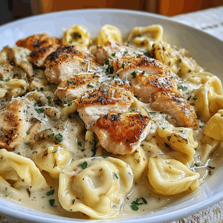 Asiago Tortelloni Alfredo with Grilled Chicken