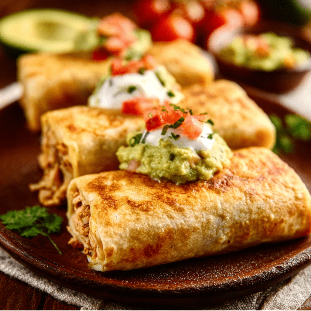 Baked Chicken Chimichangas