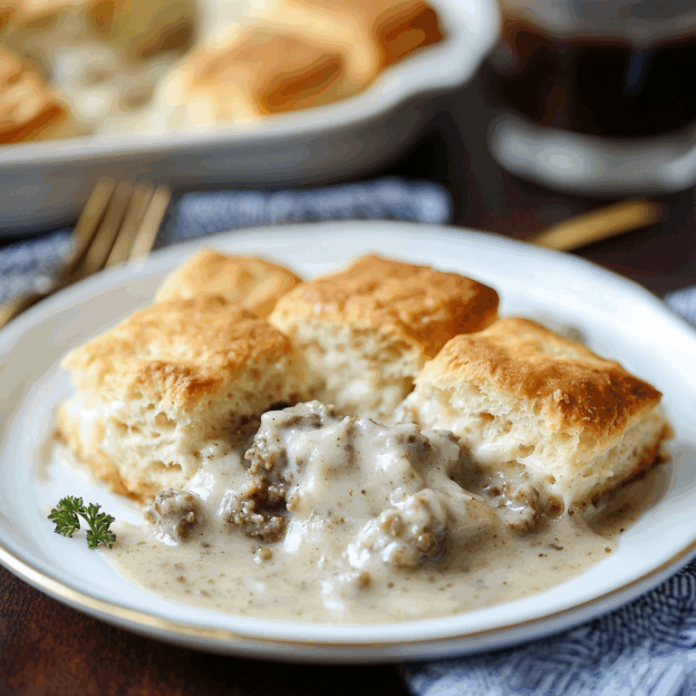 Biscuits and Gravy Breakfast Casserole