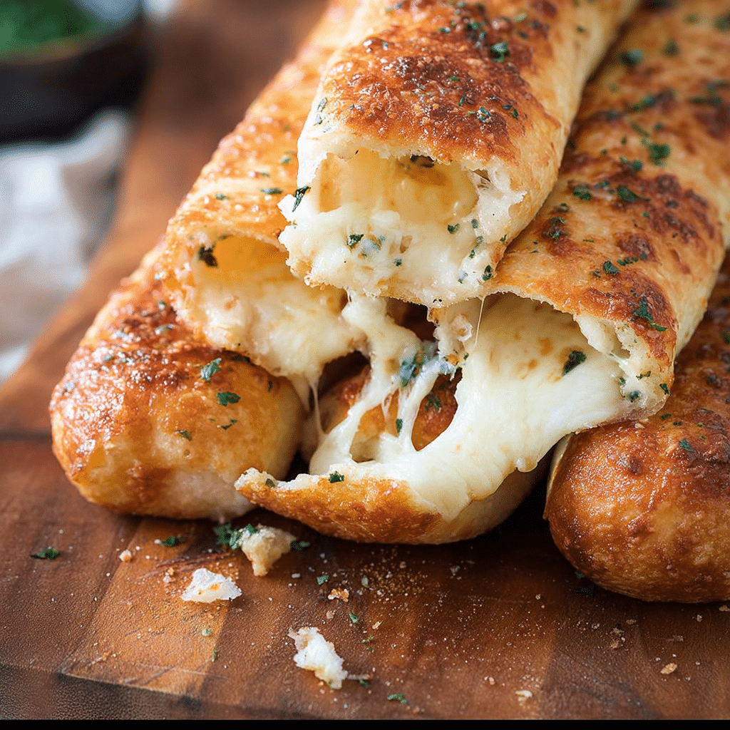 Cheese-Stuffed Garlic Breadsticks