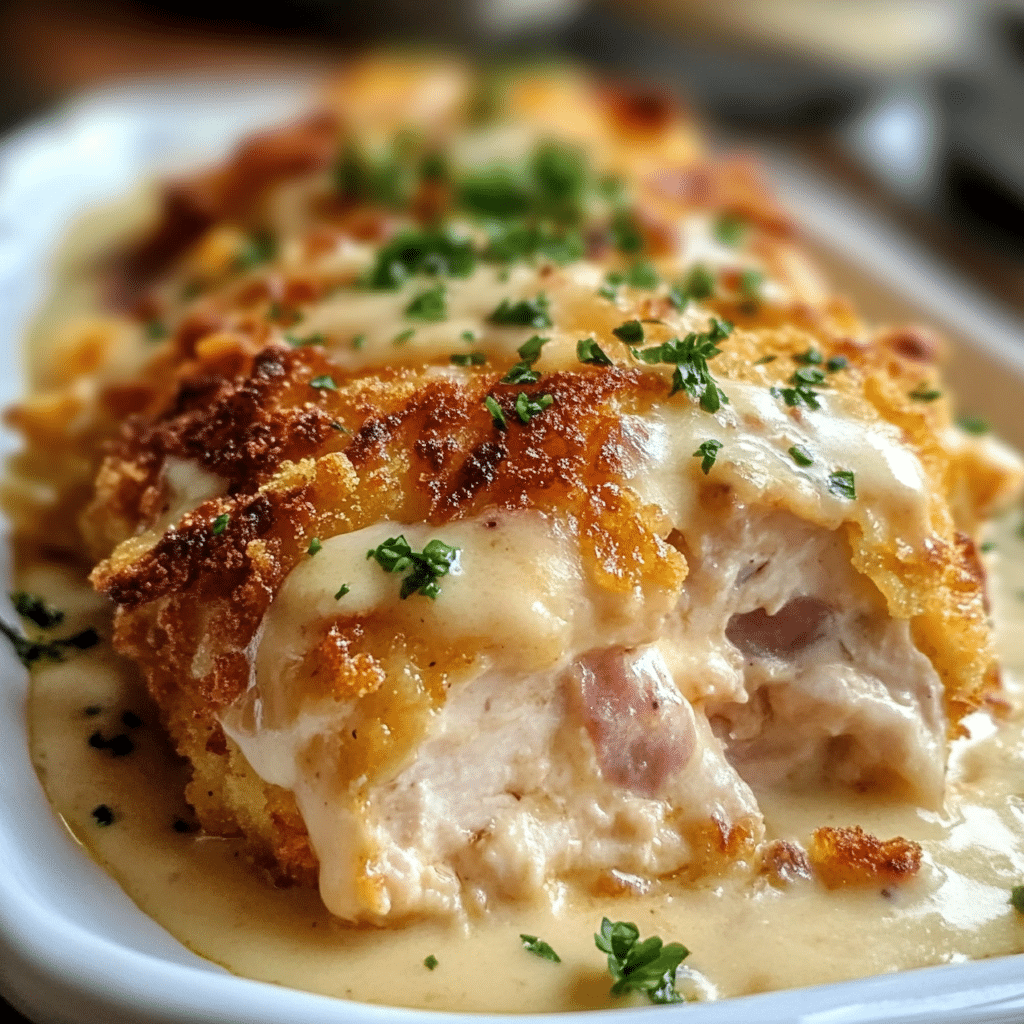 Creamy Chicken Cordon Bleu Bake