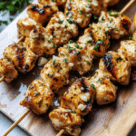 Garlic Parmesan Chicken Skewers