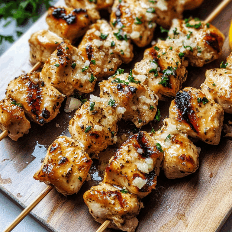 Garlic Parmesan Chicken Skewers