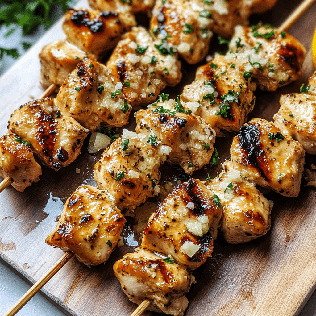 Garlic Parmesan Chicken Skewers