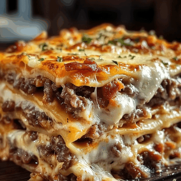 Parmesan Garlic Bacon Cheeseburger Lasagna