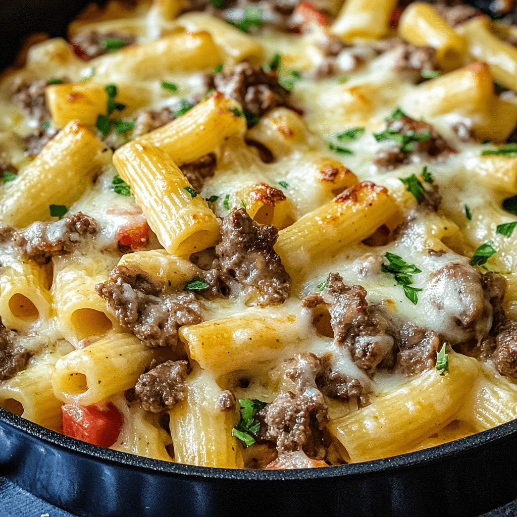 Philly Cheesesteak Pasta Bake