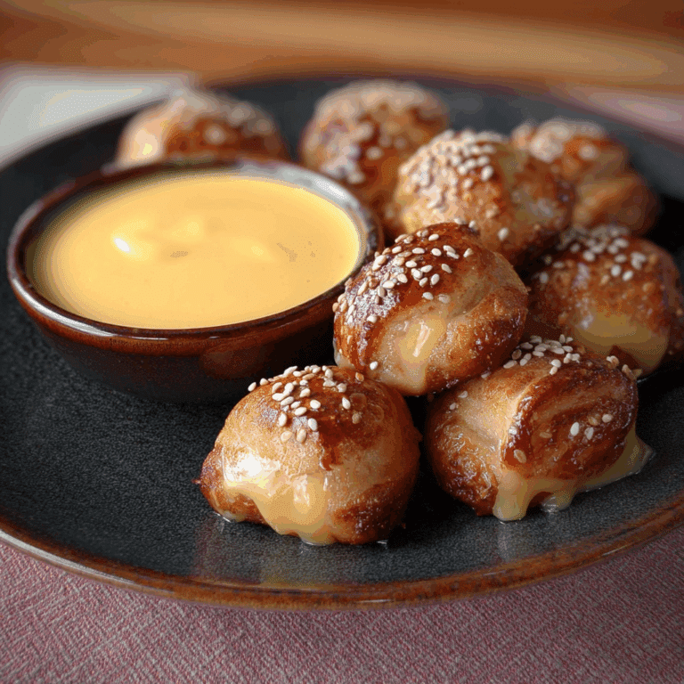 Pretzel Bites with Cheddar Cheese Sauce