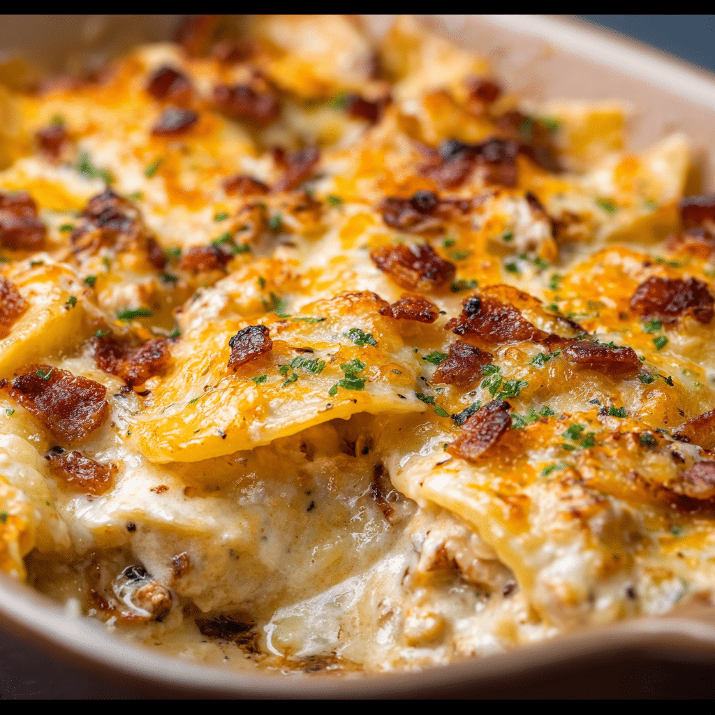 Crack Chicken & Pierogi Casserole