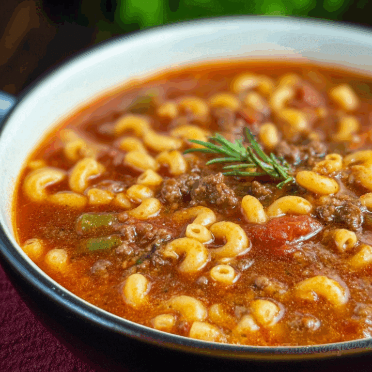 Beef & Tomato Macaroni Soup