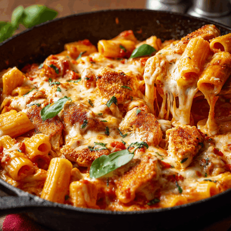 Chicken Parmesan Pasta Skillet