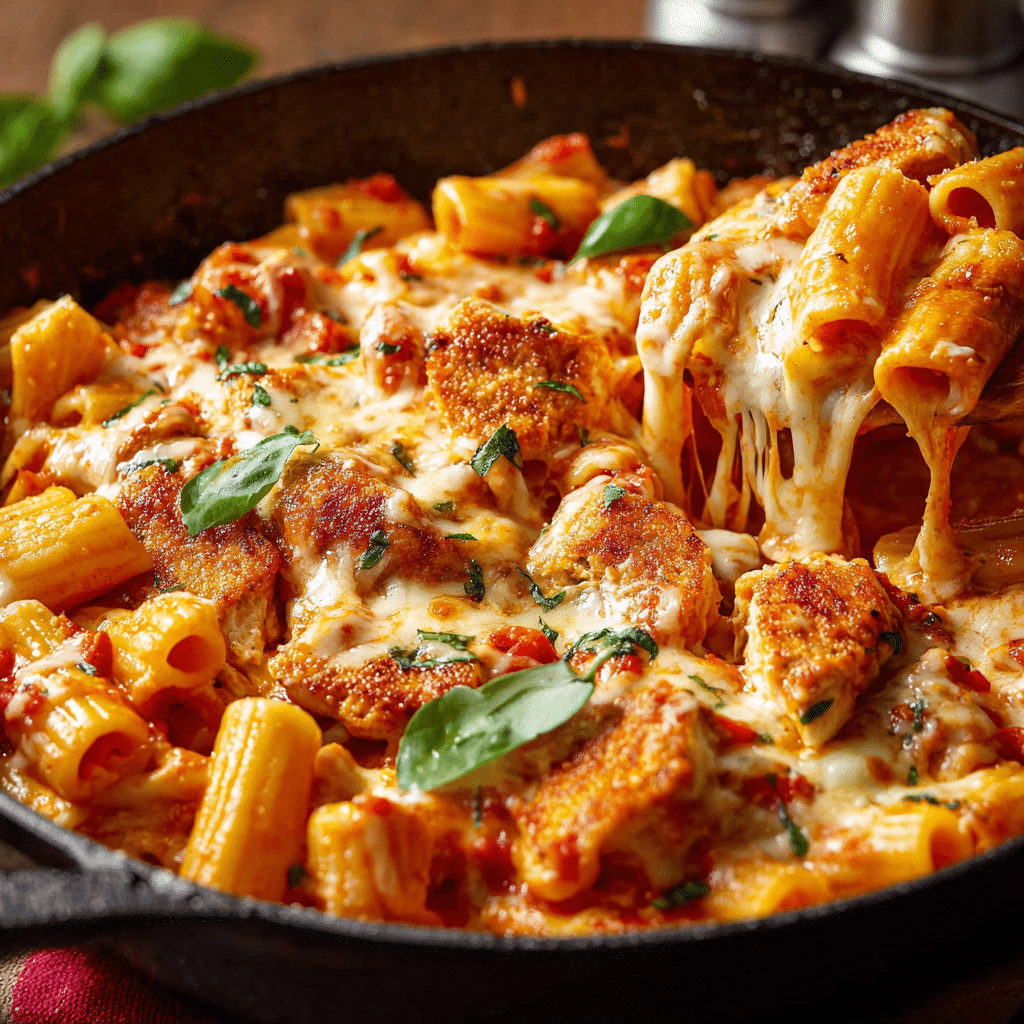 Chicken Parmesan Pasta Skillet