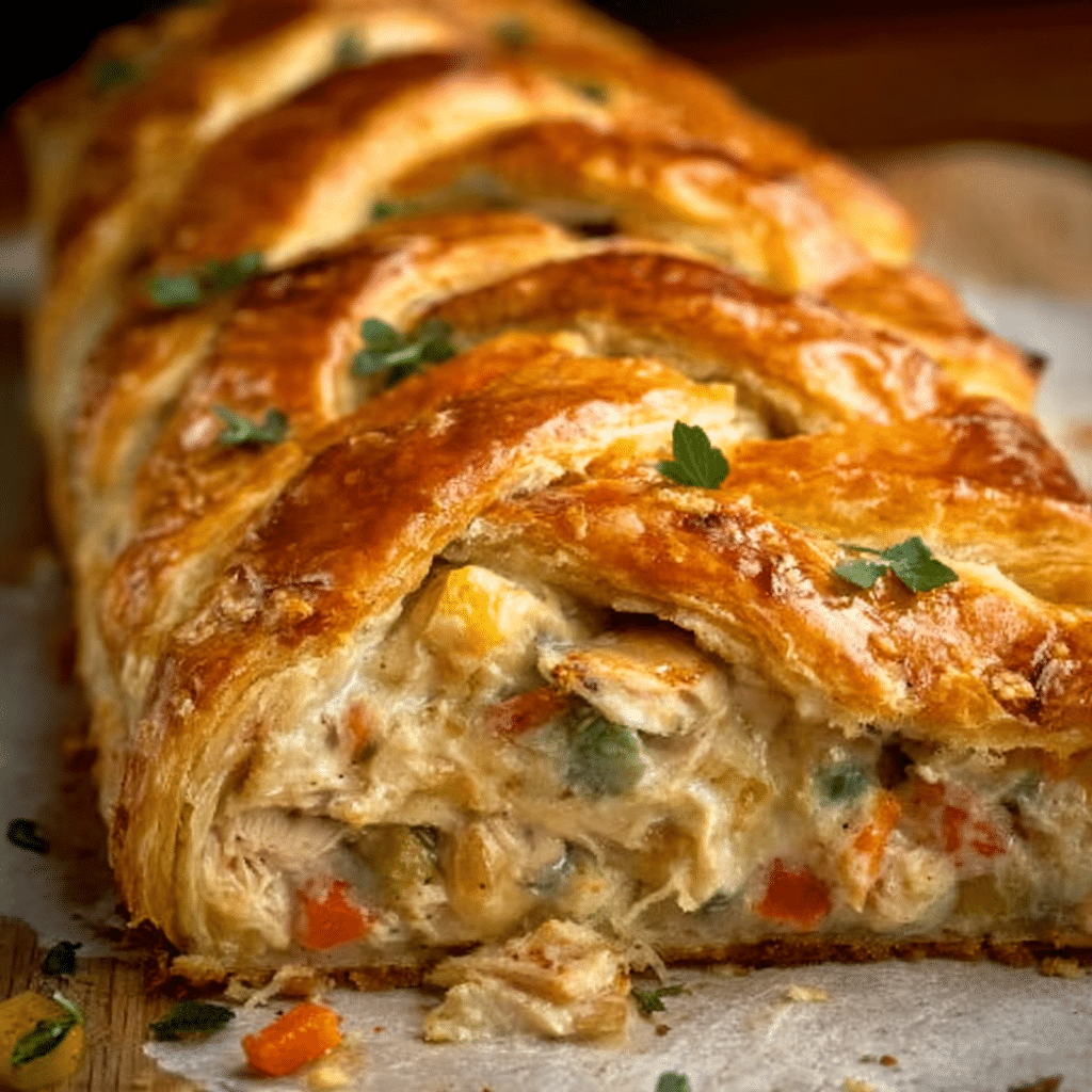 Chicken Pot Pie Crescent Braid