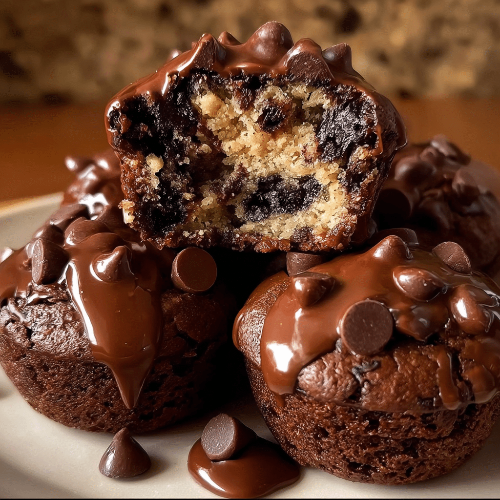 Chocolate Chip Cookie Dough Brownie Bites