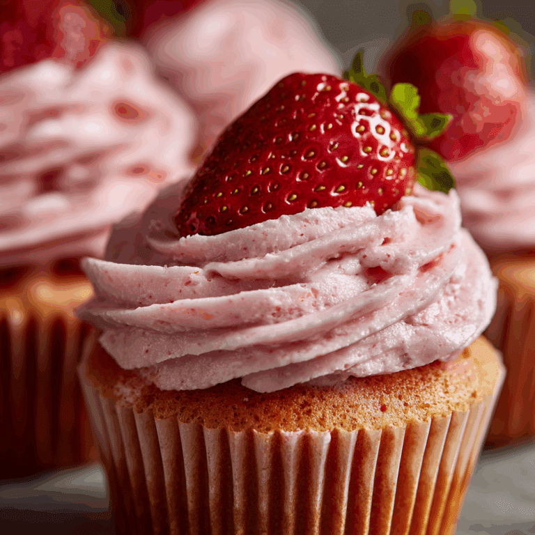 Fresh Strawberry Cupcakes with Creamy Frosting