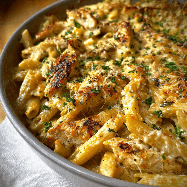 Garlic Parmesan Chicken & Pasta Bake