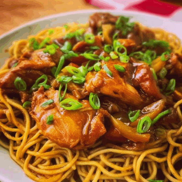 Slow Cooker Honey Garlic Chicken & Noodles