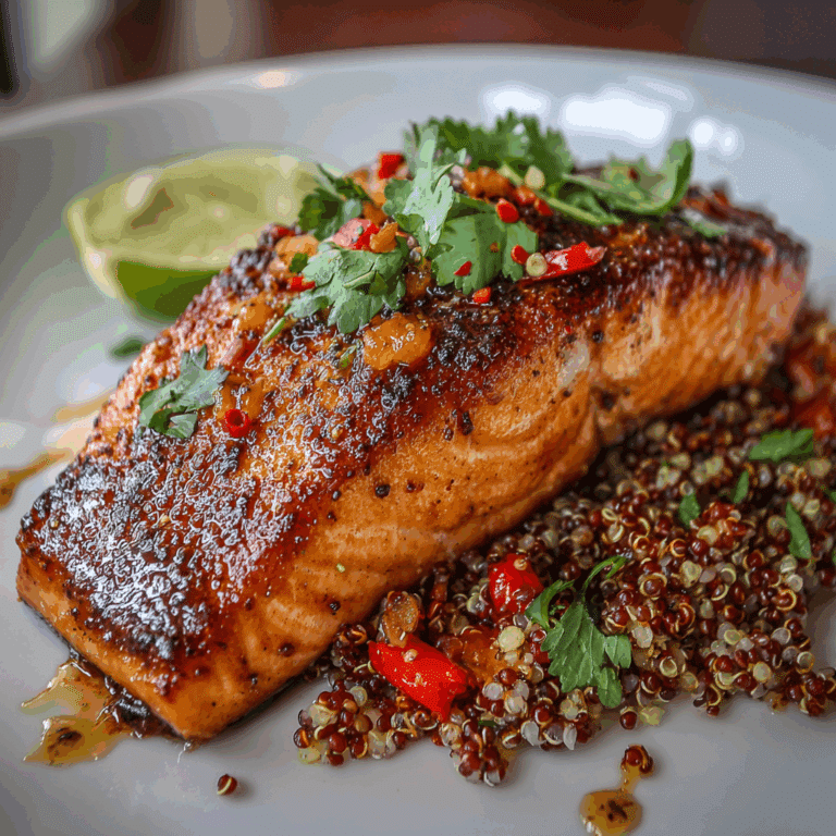 Sweet & Spicy Salmon with Dirty Quinoa