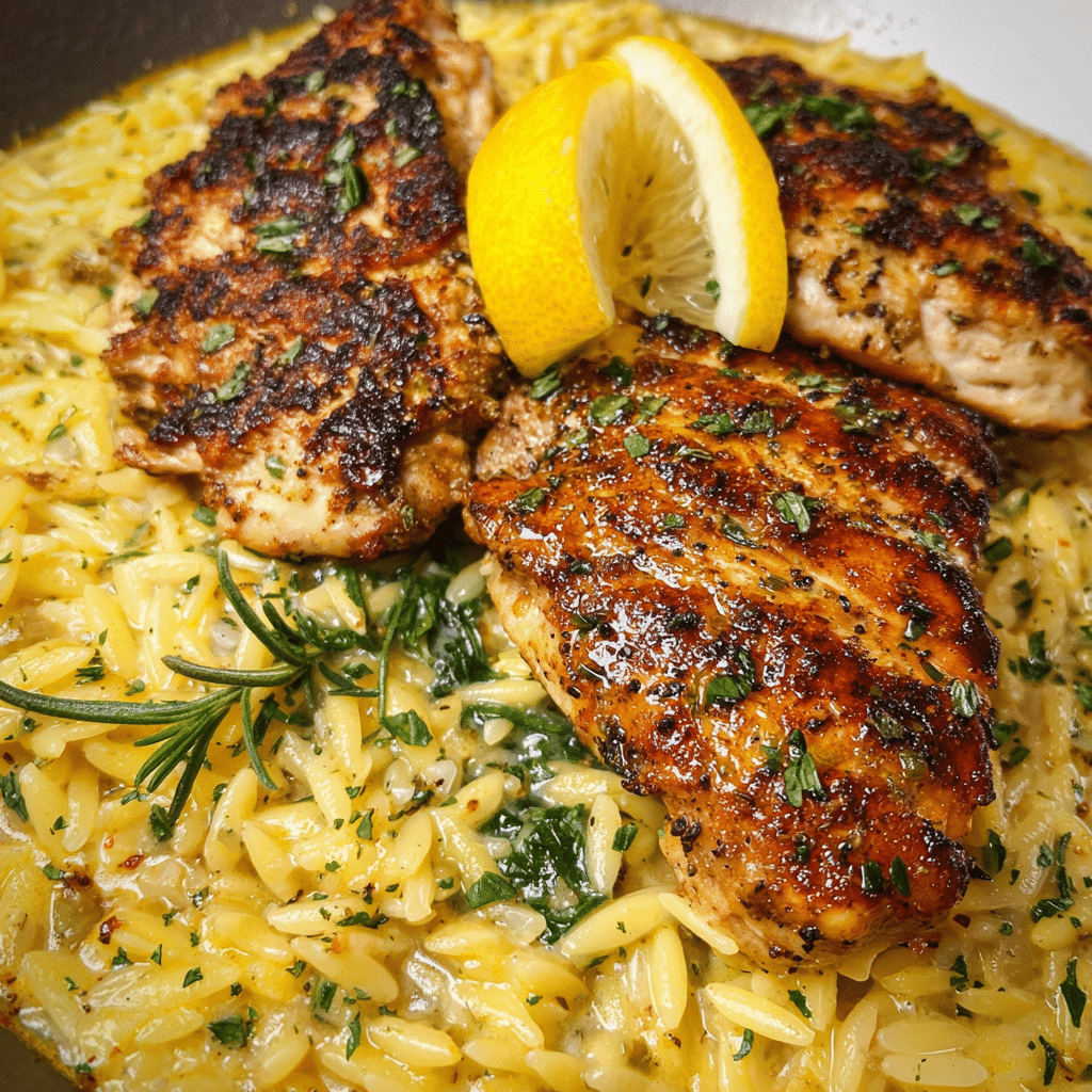 Lemon Garlic Chicken and Orzo
