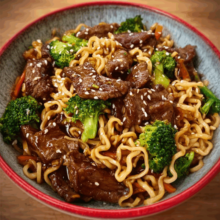 Mongolian Beef Stir-Fry with Ramen