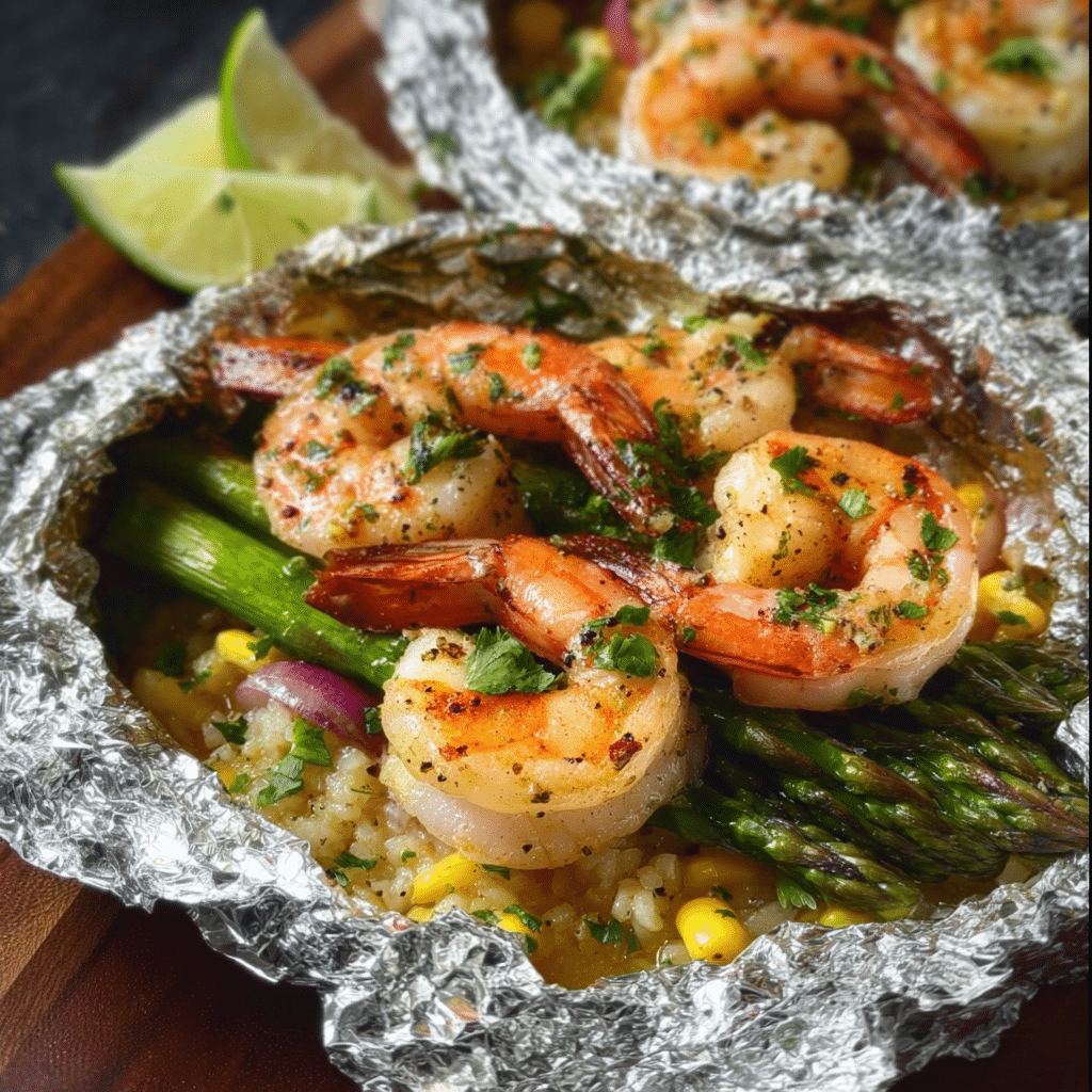 Shrimp & Asparagus Foil Packets