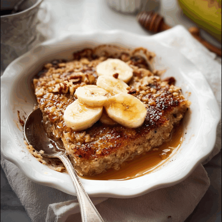 Baked Oats with Banana and Maple Syrup