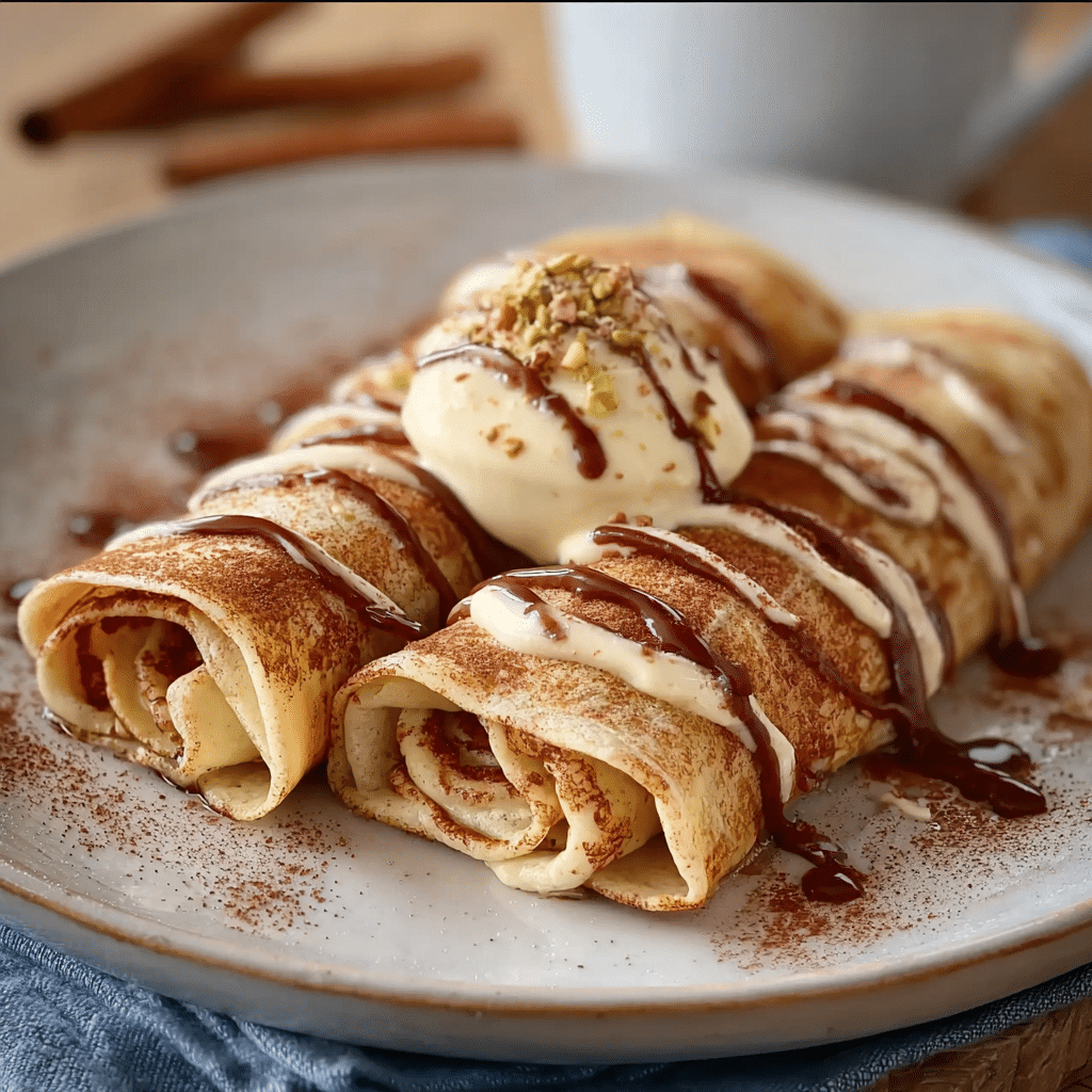 Cinnamon Roll Protein Crepes