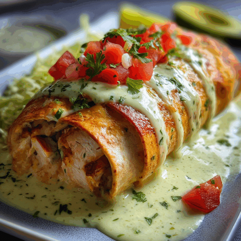 Baked Chicken Burritos with Creamy Green Chile Sauce