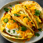 Cheesy Breakfast Egg Tacos