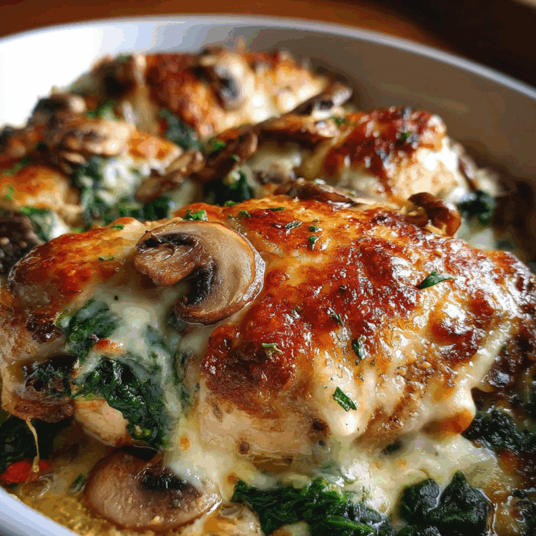 Cheesy Chicken, Spinach & Mushroom Low Carb Bake