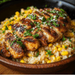 Comfort Bowl Chicken & Corn on Garlic Parmesan Rice