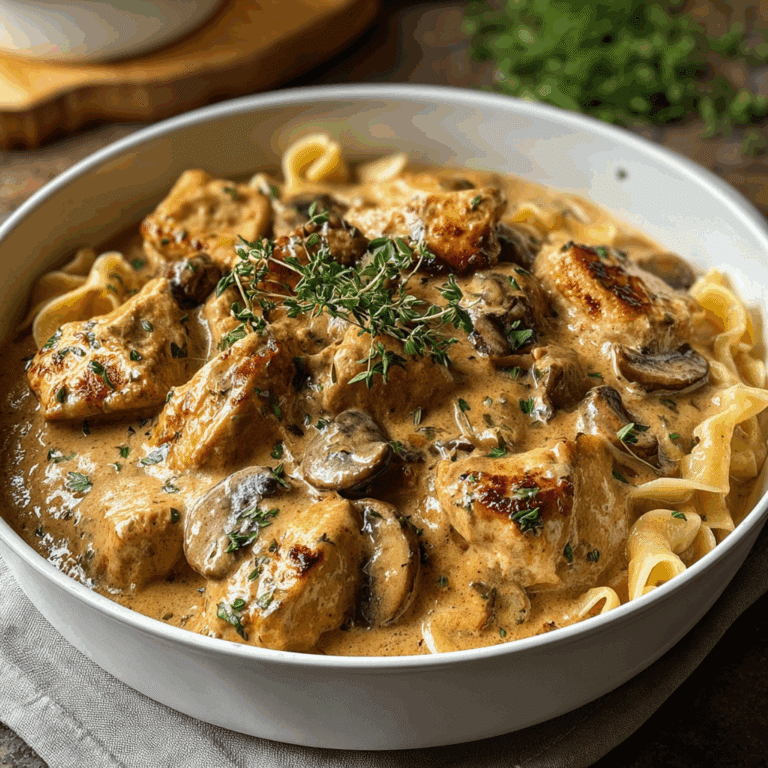 Creamy Chicken Paprika Stroganoff