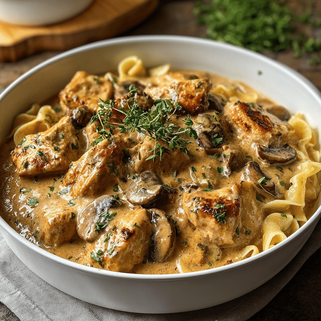 Creamy Chicken Paprika Stroganoff