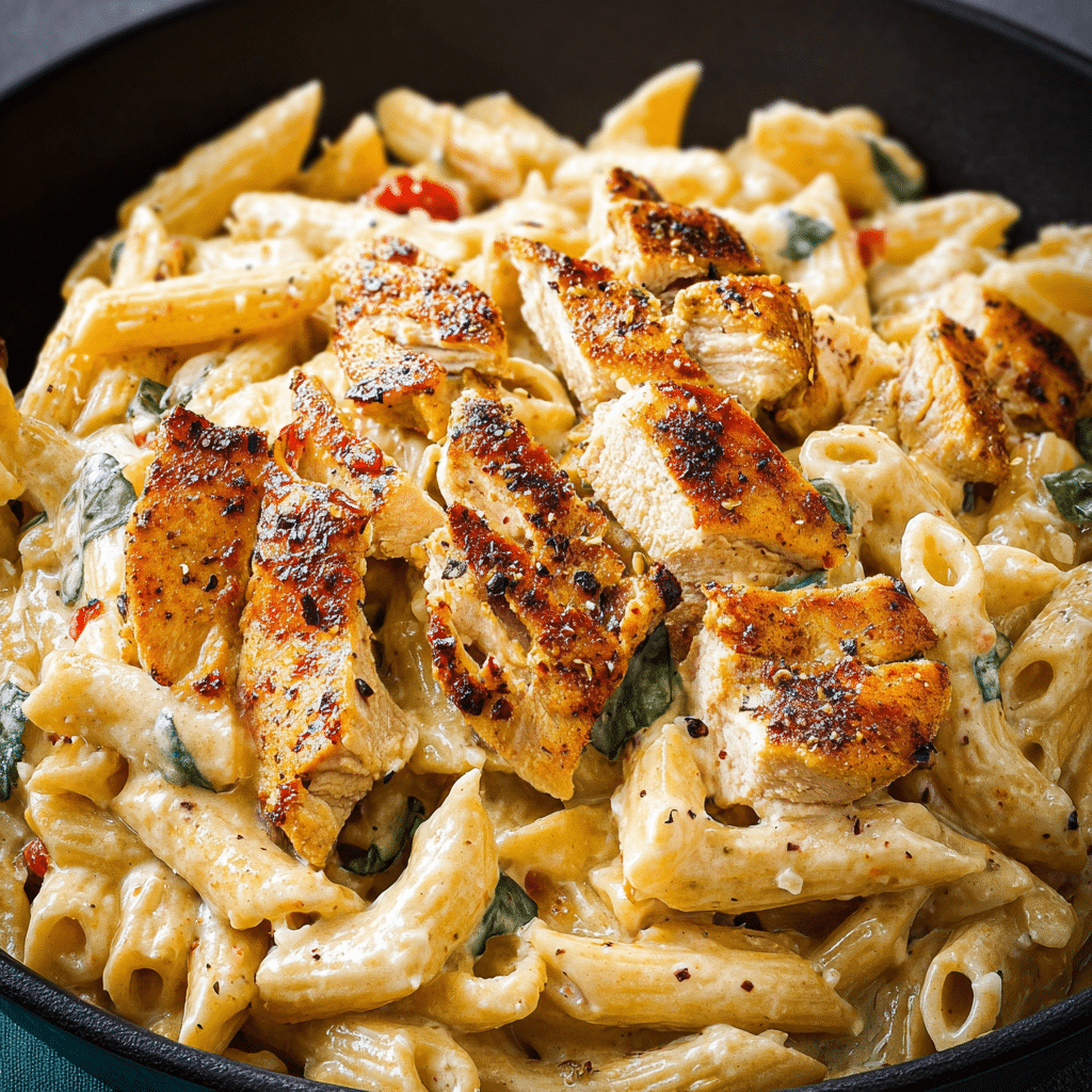 Creamy Garlic Chicken Pasta with Italian Seasoning