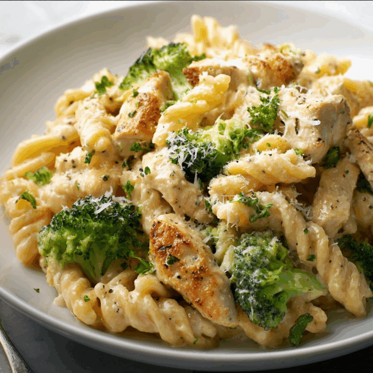 Creamy Garlic Parmesan Chicken Pasta with Broccoli