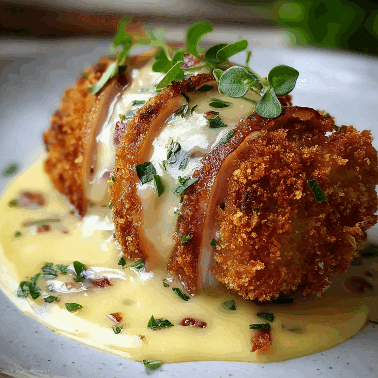 Crispy Chicken Cordon Bleu with Creamy Swiss Cheese Sauce
