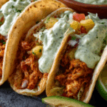 Crispy Spicy Chicken Tacos with Creamy Jalapeño Sauce