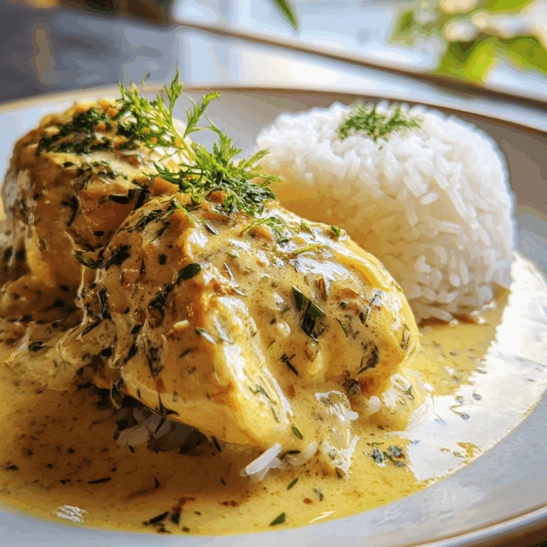 Golden Coconut-Lime Chicken in Creamy Sauce with Steamed Jasmine Rice