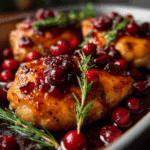 Mediterranean Chicken with Cranberry Honey Sauce