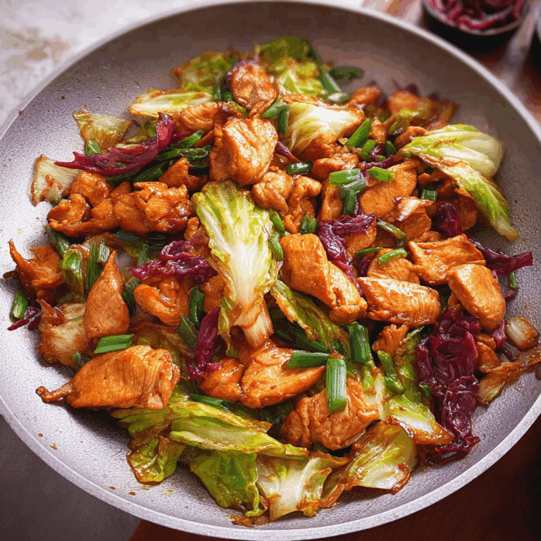 Quick & Savory Stir-Fried Chicken with Crispy Cabbage