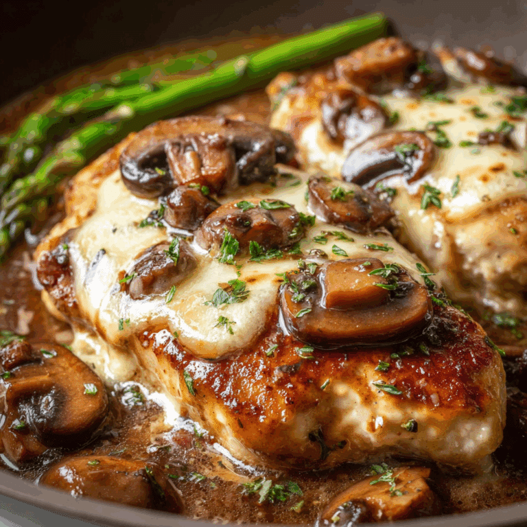 Savory Chicken Madeira with Mushrooms & Melted Cheese