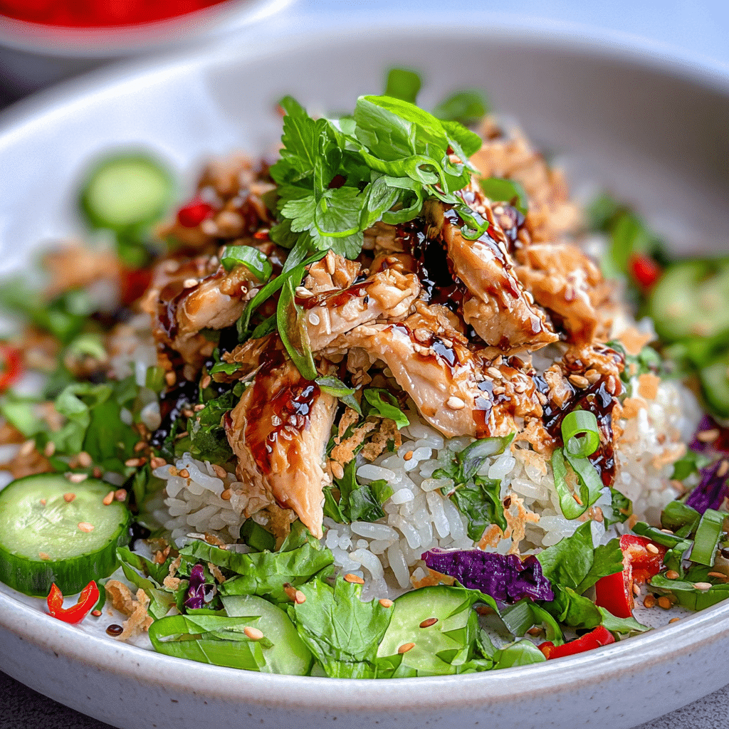 Teriyaki Chicken Crispy Rice Salad