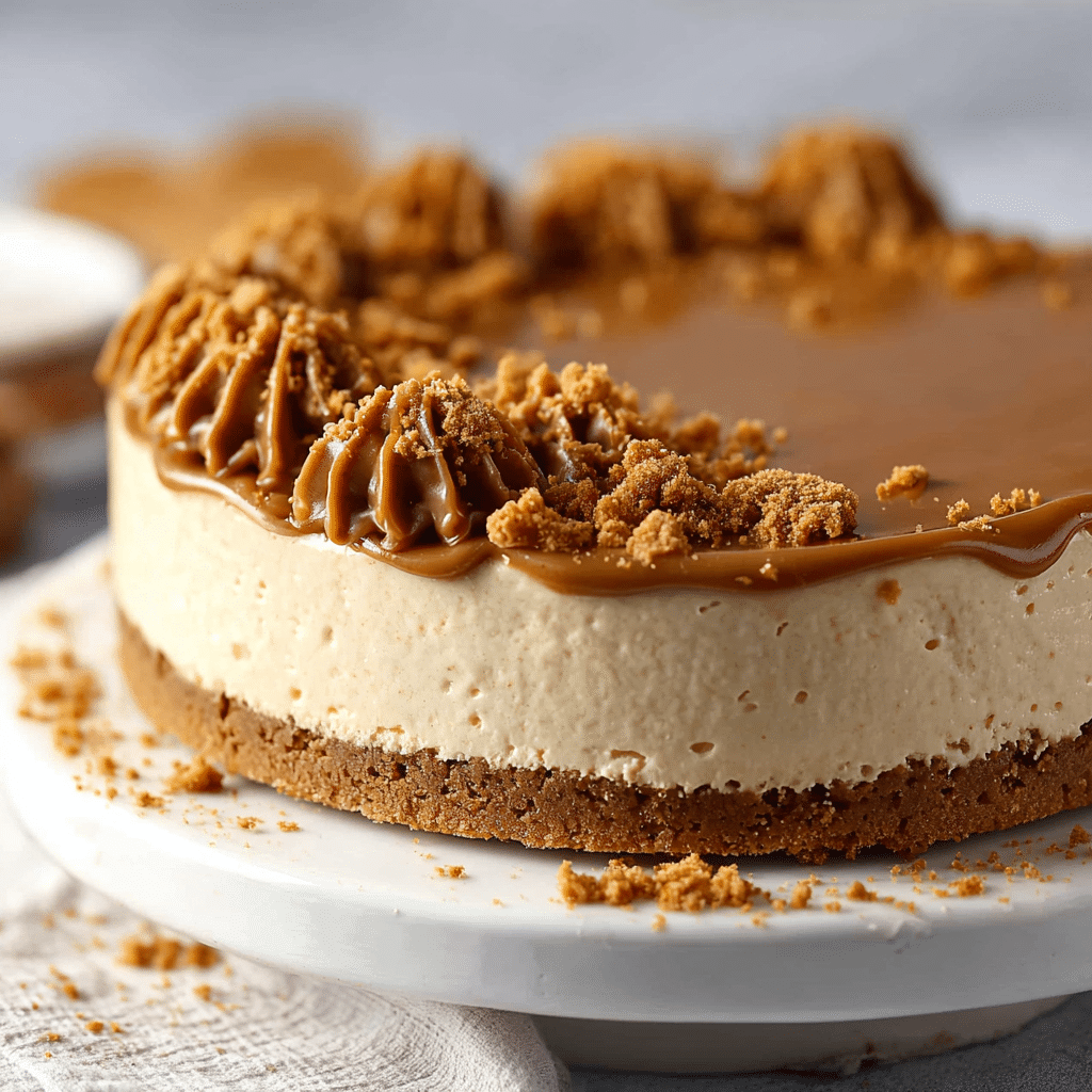 Vanilla Biscoff No Bake Cheesecake