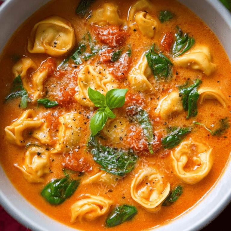 Parmesan Tomato Tortellini Soup