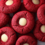Perfectly Soft & Chewy Red Velvet Thumbprint Cookies