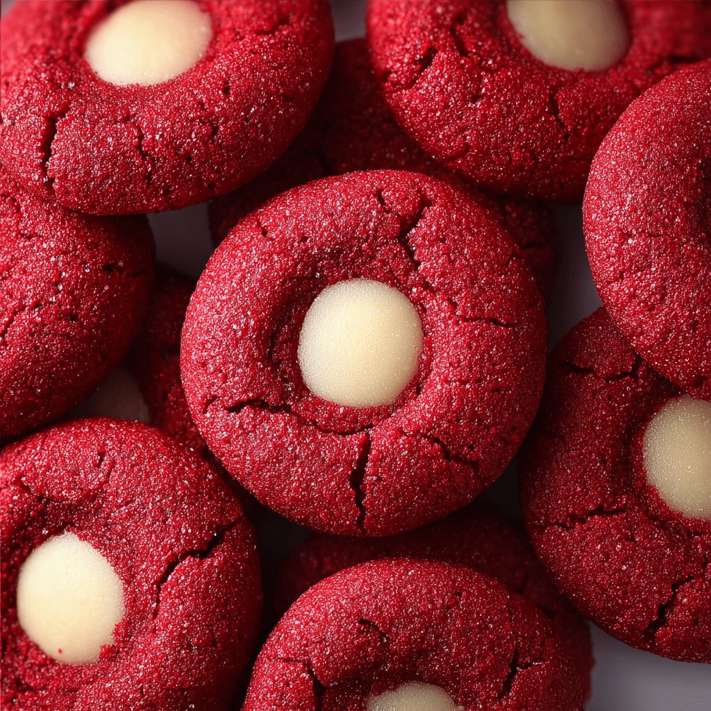 Perfectly Soft & Chewy Red Velvet Thumbprint Cookies